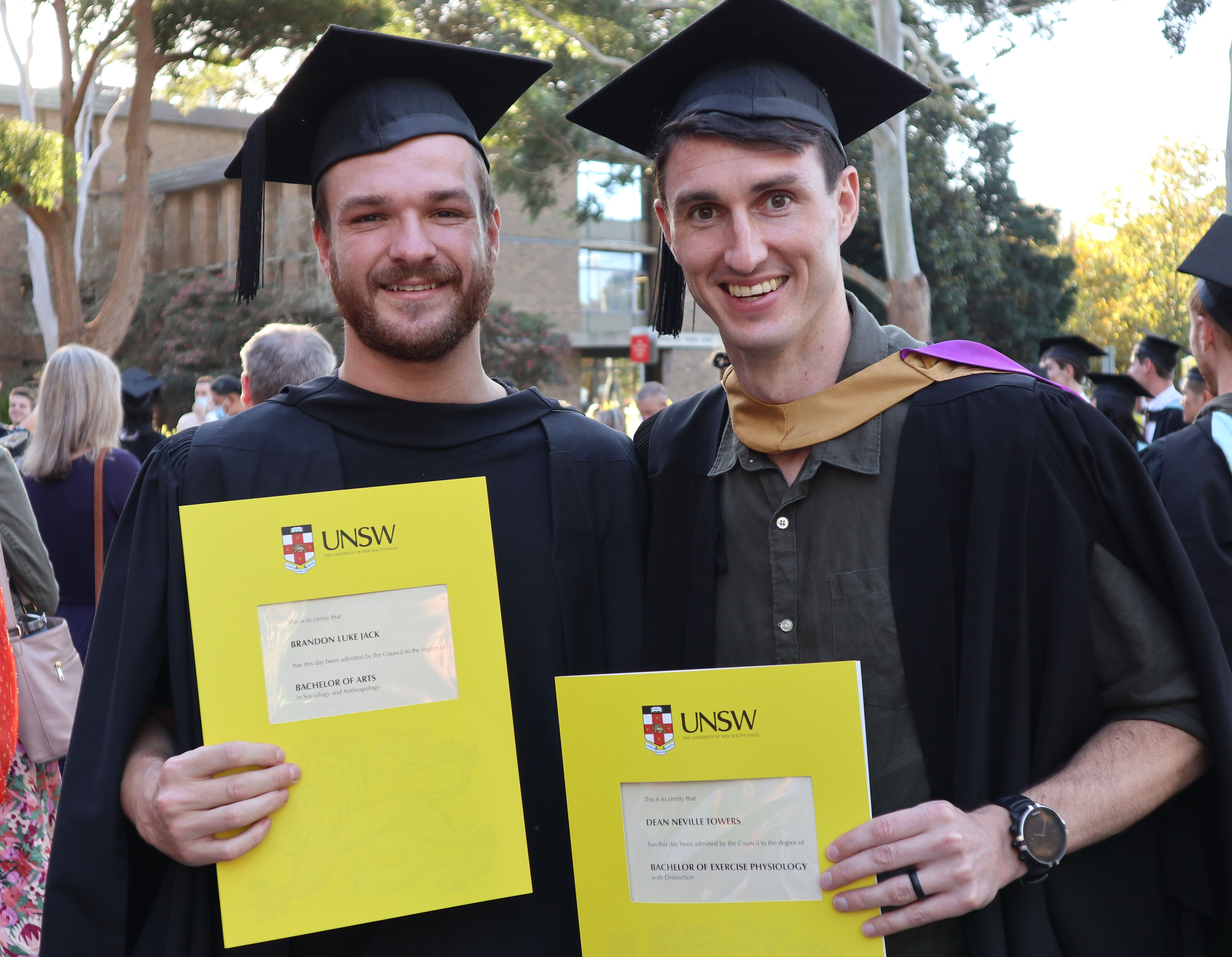 Dean Towers and Brandon Jack at their graduation