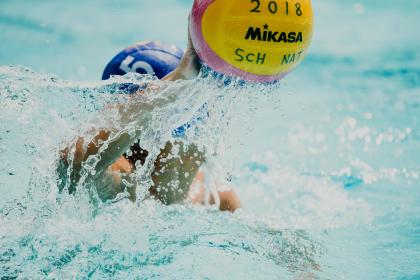water polo player with ball